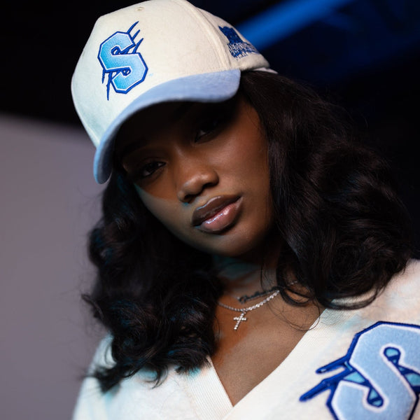 SPELMAN COLLEGE VELVET TRUCKER SNAPBACK